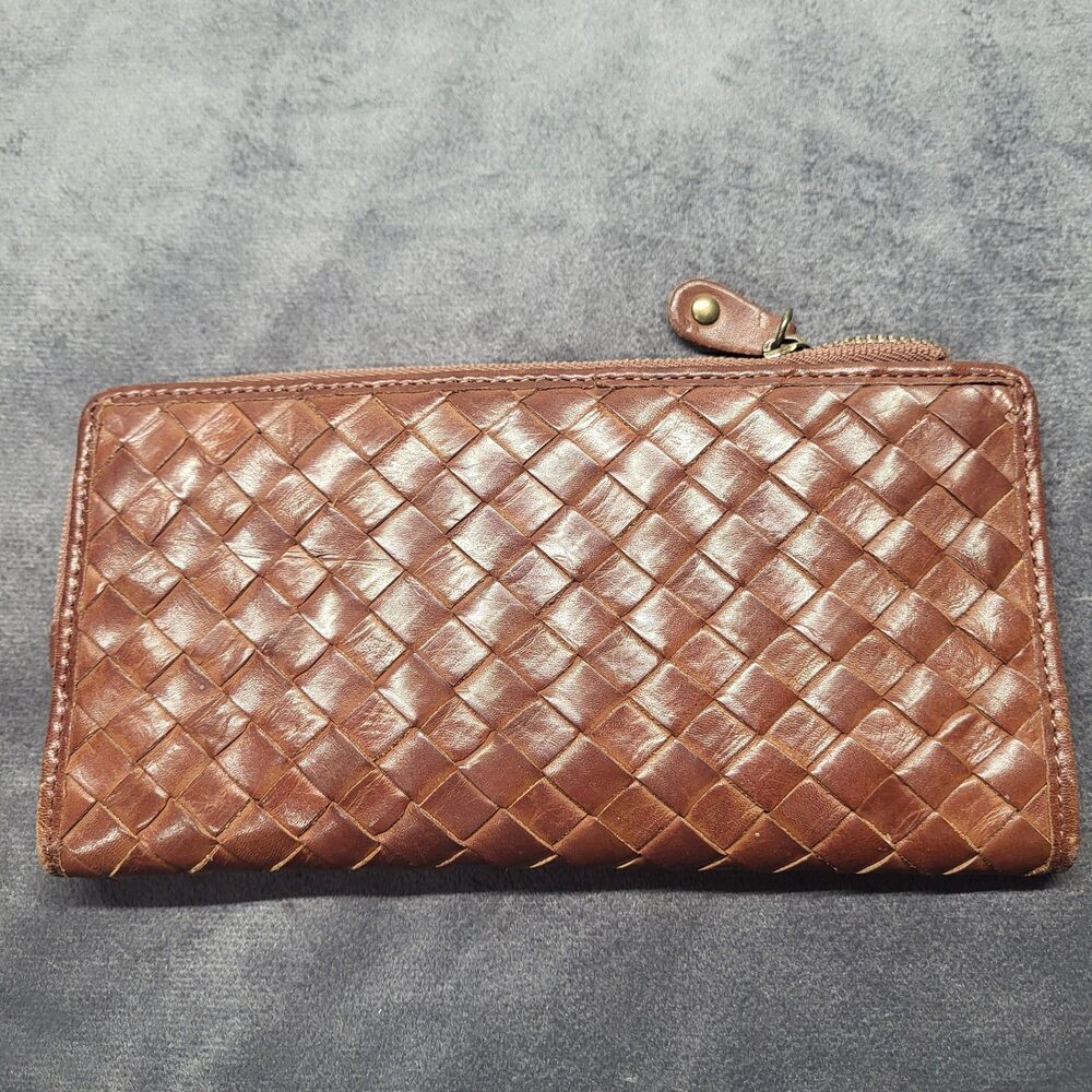 Slim Thin Multi Credit Card Holder Leather Bifold Wallet W/ Snap Closure Brown
